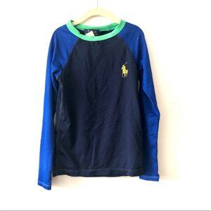Polo Long Sleeve Raglan Colorblock Big Pony Swim